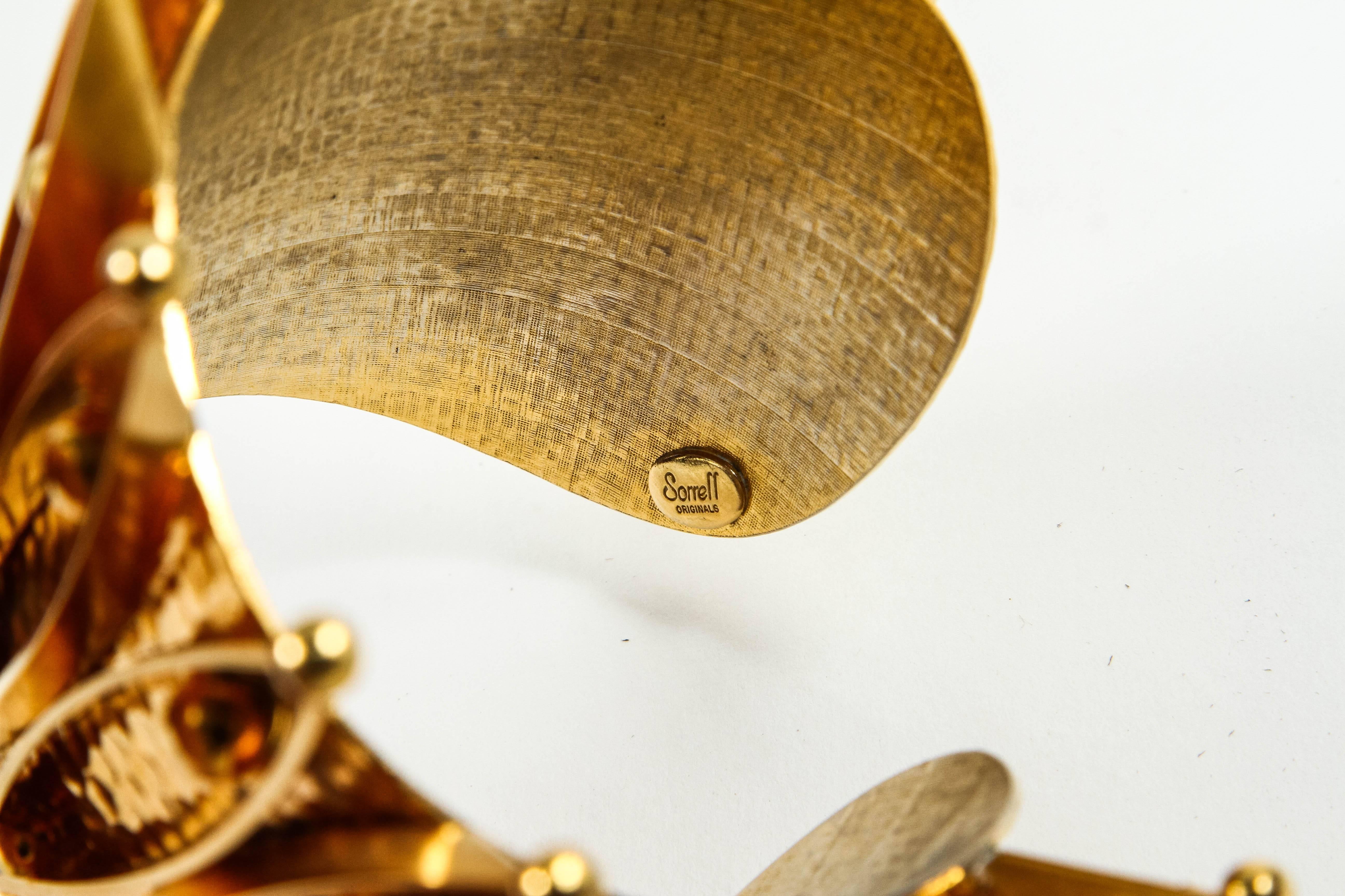 Unique Gold Gilt Crown Cuff Bracelet by Sorrell Originals 3
