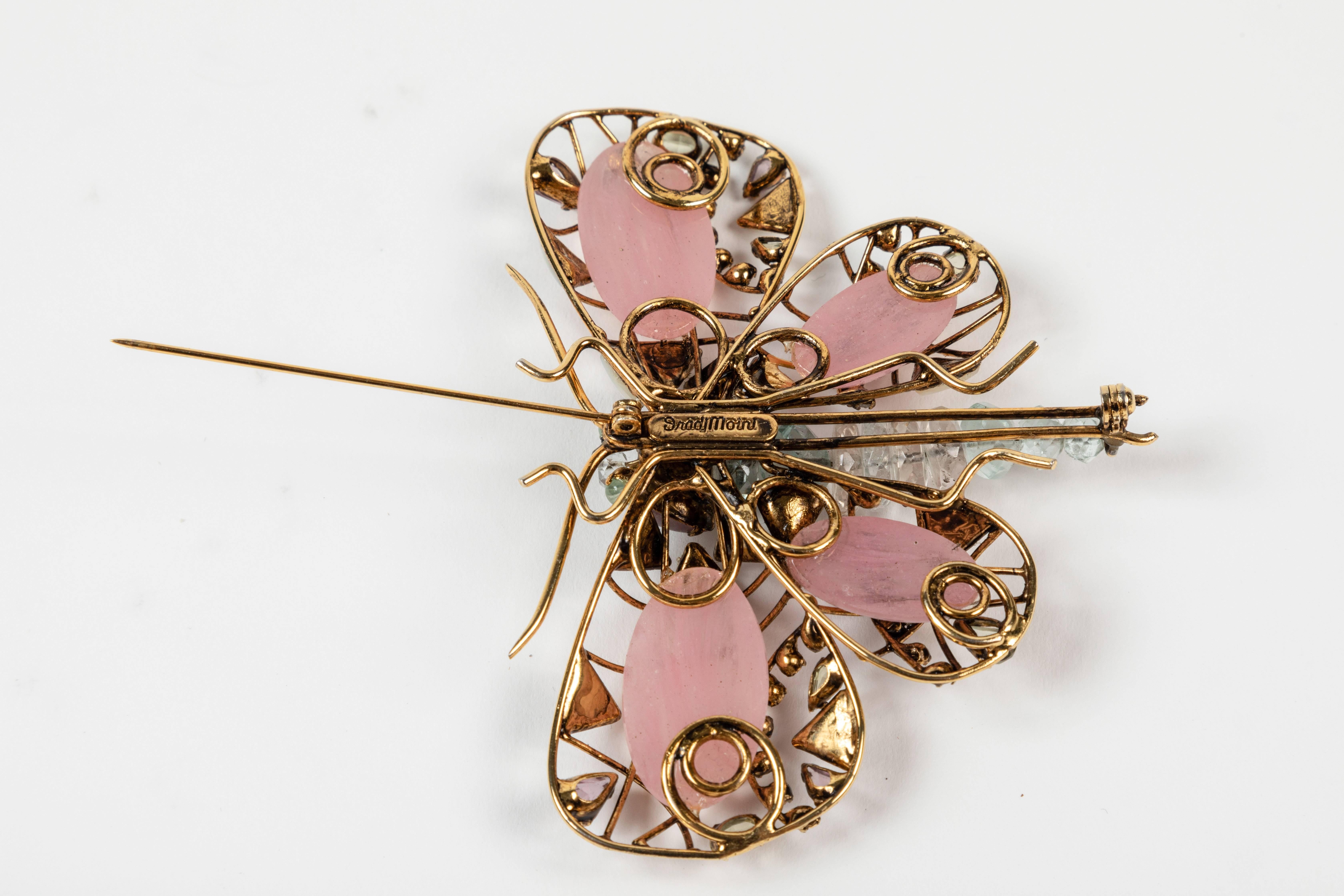 Multi Stone Butterfly Brooch by Iradj Moini 1