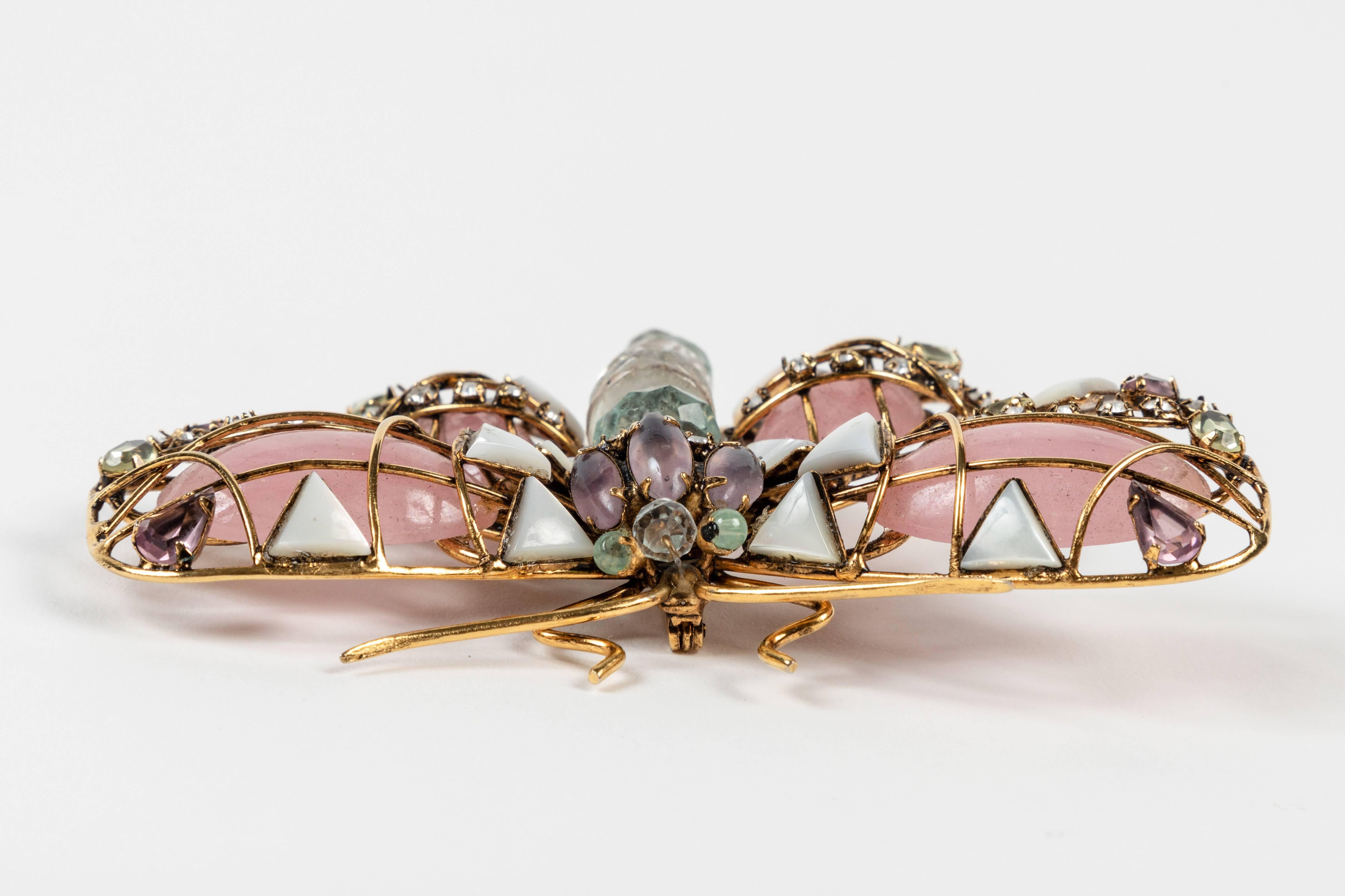 Multi Stone Butterfly Brooch by Iradj Moini 3