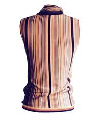 Hermes Paris Golden Yellow & Orange Sleeveless Striped Scarf Sweater