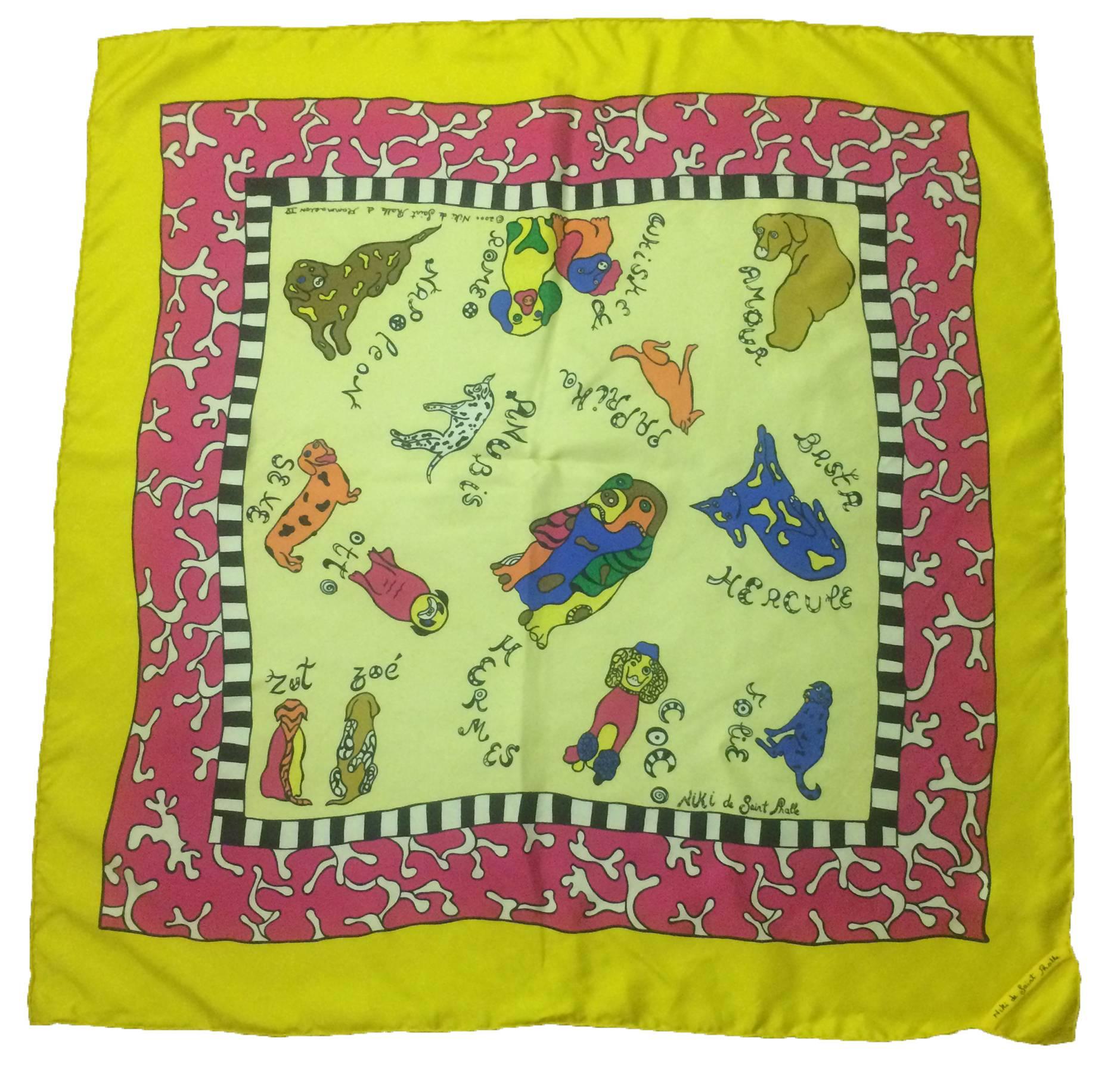 Niki de Saint Phalle Silk Dogs Scarf