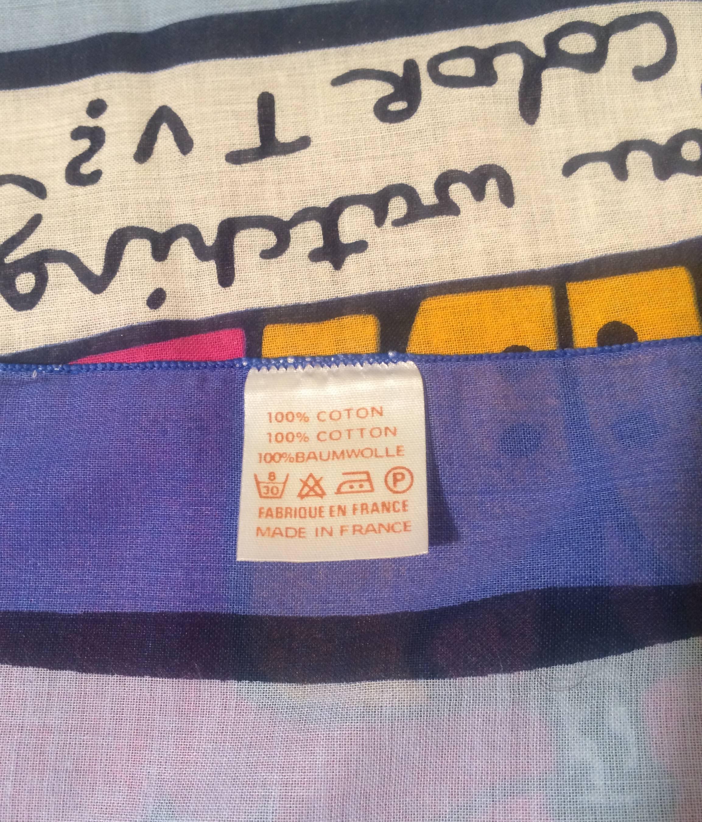 Niki de Saint Phalle New 2000 'My Love What Are You Doing?' Blue Sarong Scarf 2