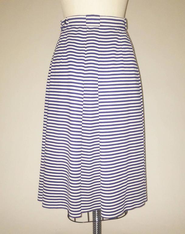 Lanvin 1960s Blue and White Striped Crop Tank Top and Skirt Sun Dress ...