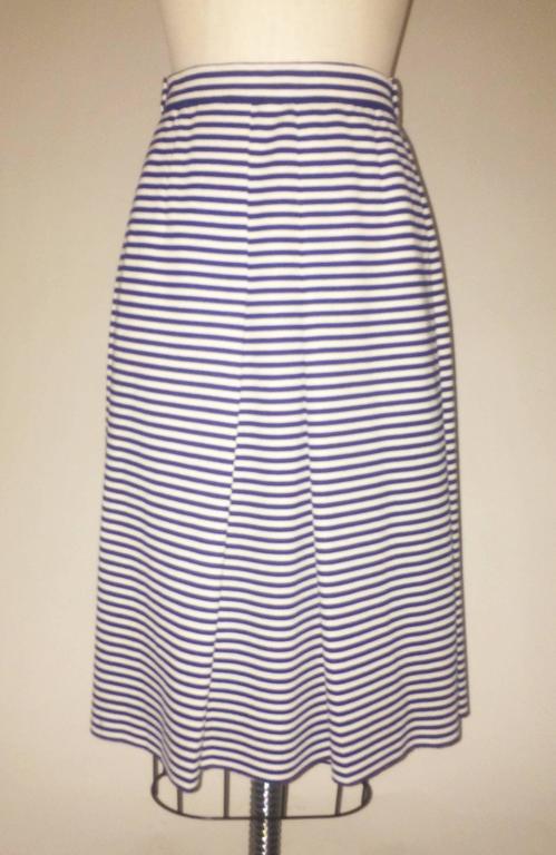 Lanvin 1960s Blue and White Striped Crop Tank Top and Skirt Sun Dress ...