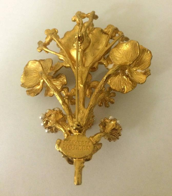 Flower Brooch Mcqueen Brooch Alexander McQueen Large Pin Brooch