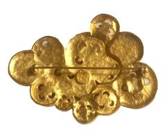 Karl Lagerfeld Gold Tone Button Pin Brooch, 1990s