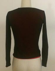 Moschino Cheap and Chic Black Red Mesh Quit Staring at My T-Shirt Blur Top 1990s