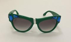 Prada Voice Sunglasses Green with Blue Crystal Embellishment New with Tags
