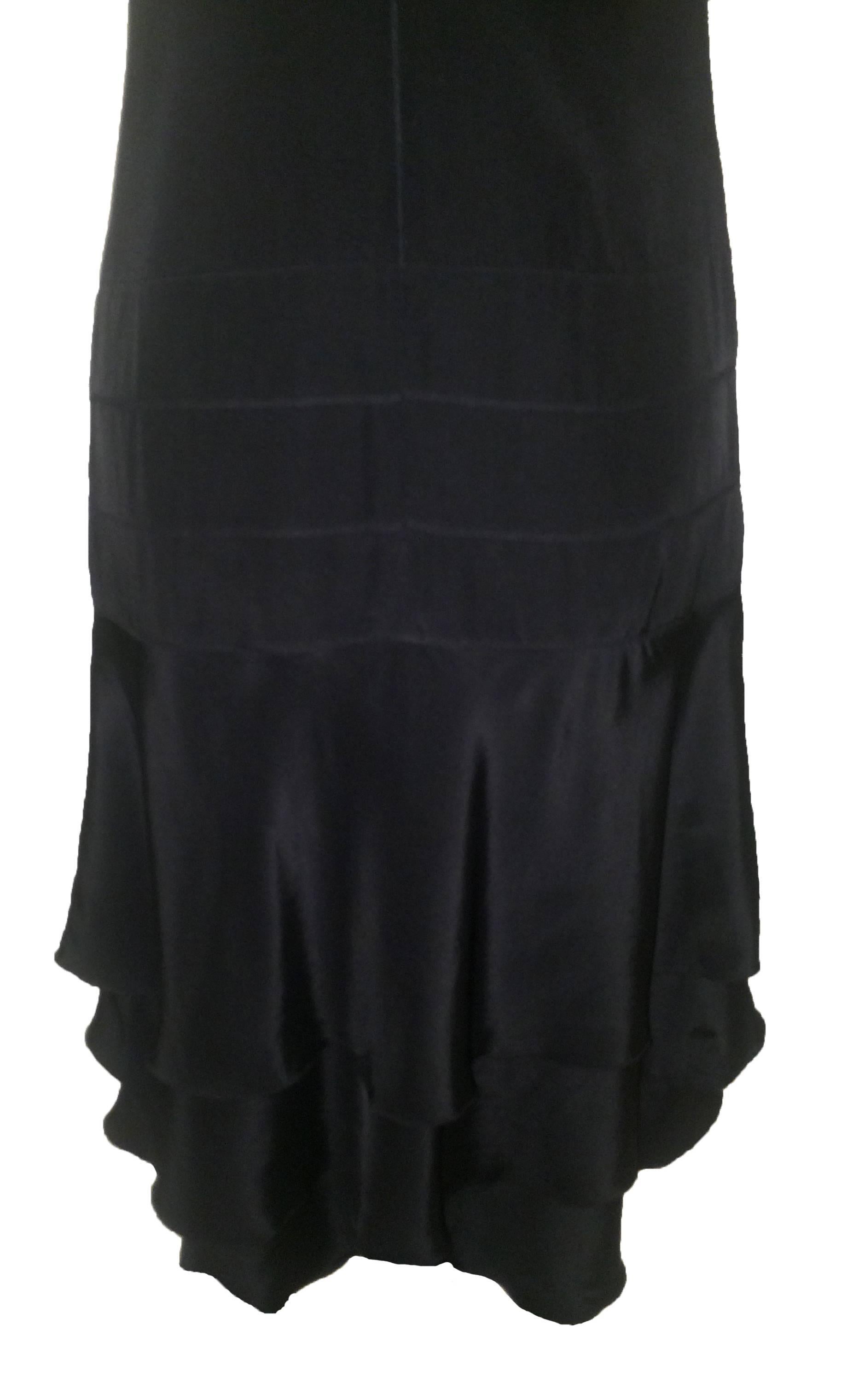 Chanel Silk Little Black Dress with Sheer Top and Tiered Bottom In Excellent Condition In San Francisco, CA
