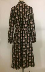 Lanvin Navy Crown and Shield JL Logo Vintage Belted Shirt Dress, 1960s