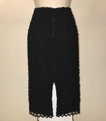 Alexander McQueen 2012 Intricate Black Honeycomb Lace Straight Pencil Skirt