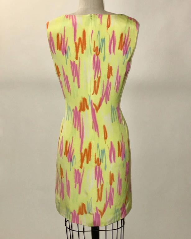 Gianni Versace Couture Vintage Yellow Neon Highlighter Scribble Dress ...