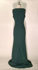 Alexander McQueen New Dark Green Lace Detail Sleeveless Silk Gown