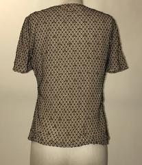 Alexander McQueen Gold Bee Beaded Black Mesh Tulle Honeycomb Top