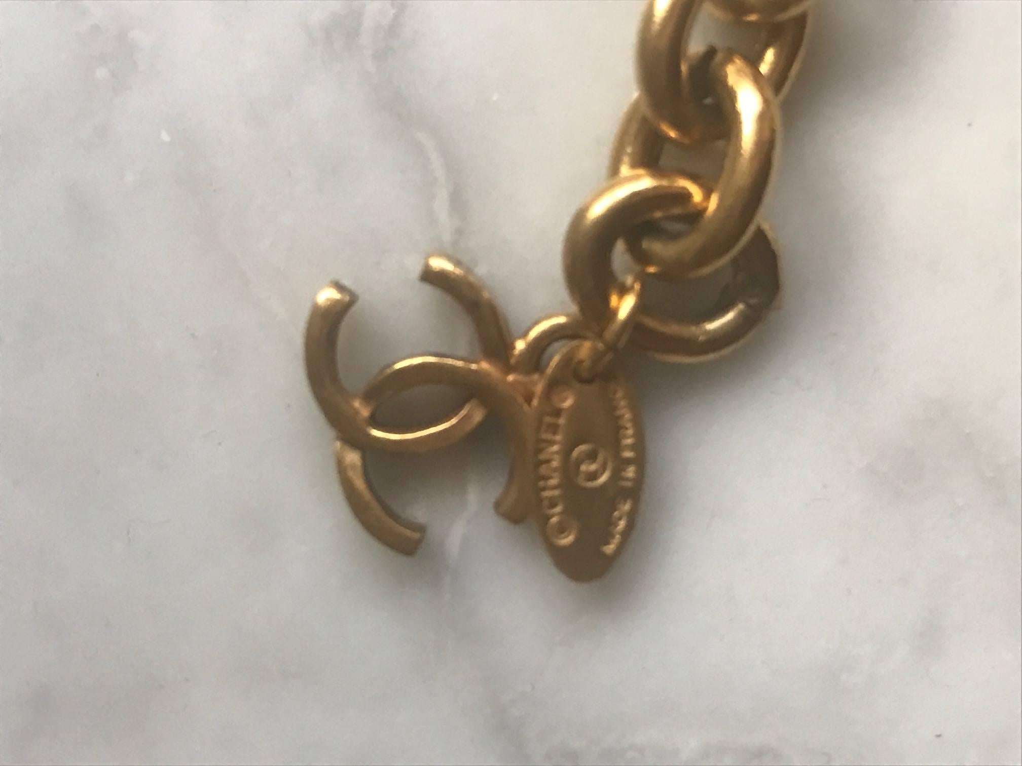 Women's Chanel Vintage Gold Chain CC Logo Sunburst Eagle Shield Medallion Belt, 1980s 