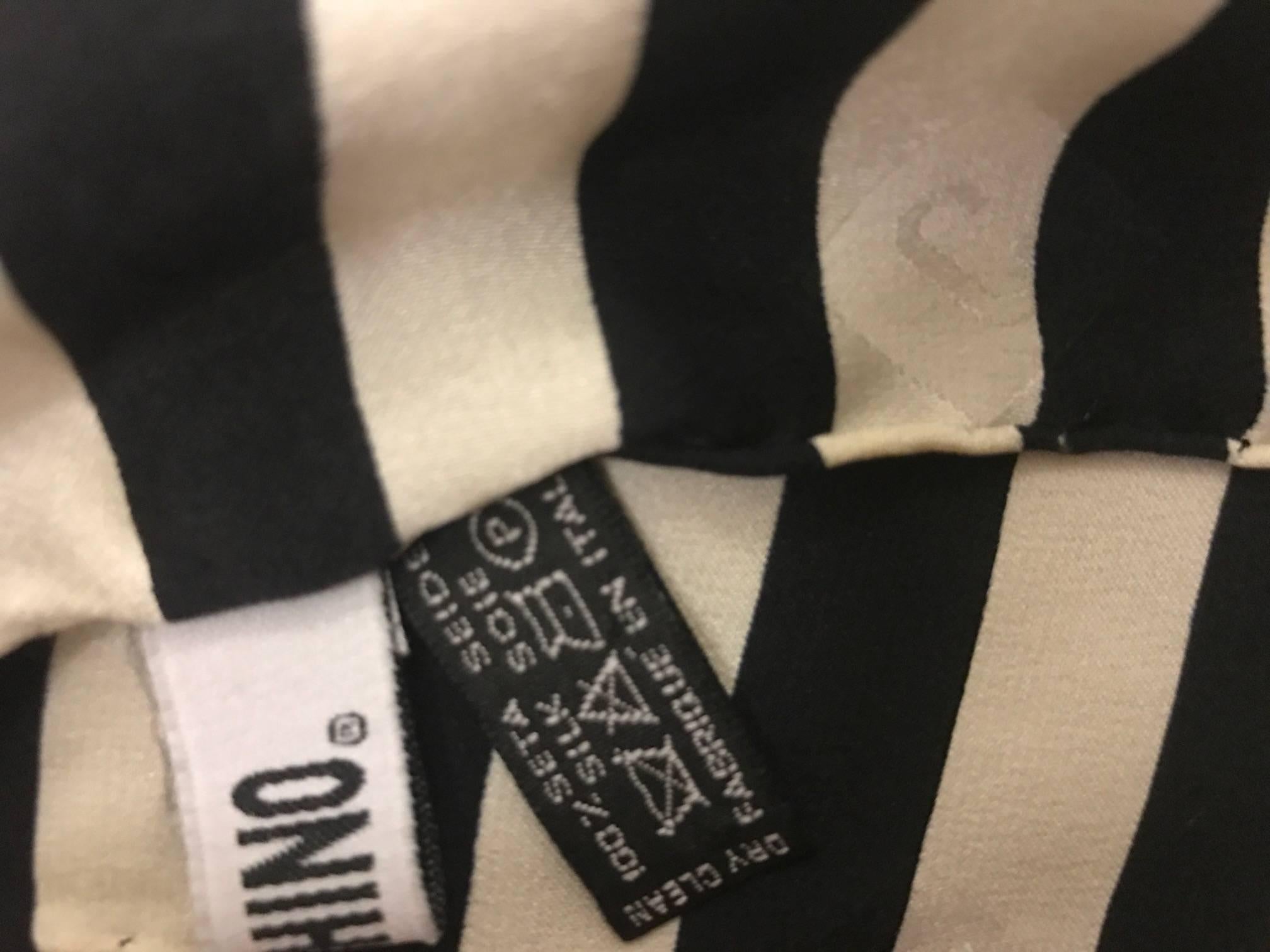 Moschino 1990s Italia Map of Italy Souvenir Style Silk Scarf 1