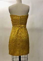 Dolce & Gabbana Marigold Yellow Guipere Lace Strapless Dress