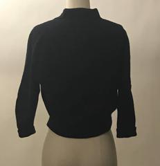 Schiaparelli 1960s Black Flower Button Yellow Floral Appliqué Cardigan Sweater
