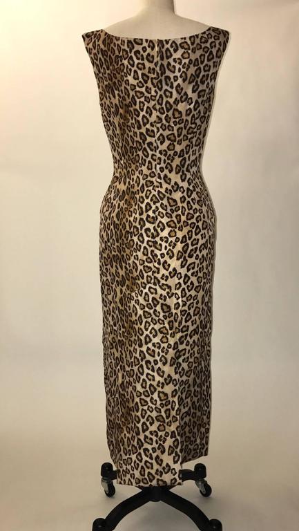 Alexander McQueen 2005 Leopard Print Sleeveless Midi Wiggle Dress with ...