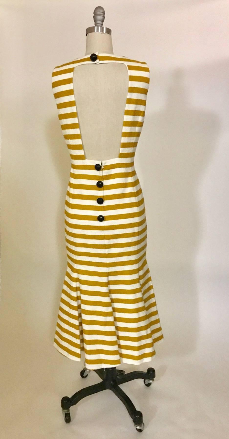 New Dolce and Gabbana Yellow and White Striped Tower of Pisa 