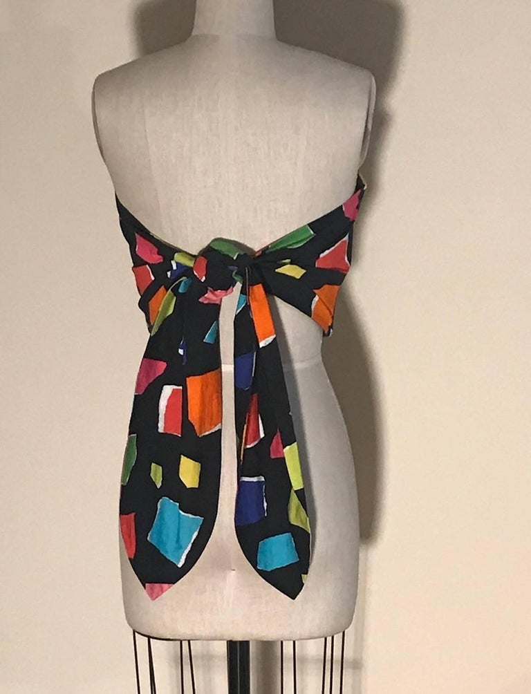 Abstract bustier backless tube top