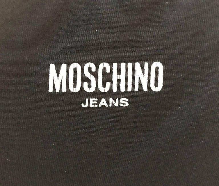 Moschino Jeans Hungry for Love Vintage 1990s Black Long Sleeved Shirt ...