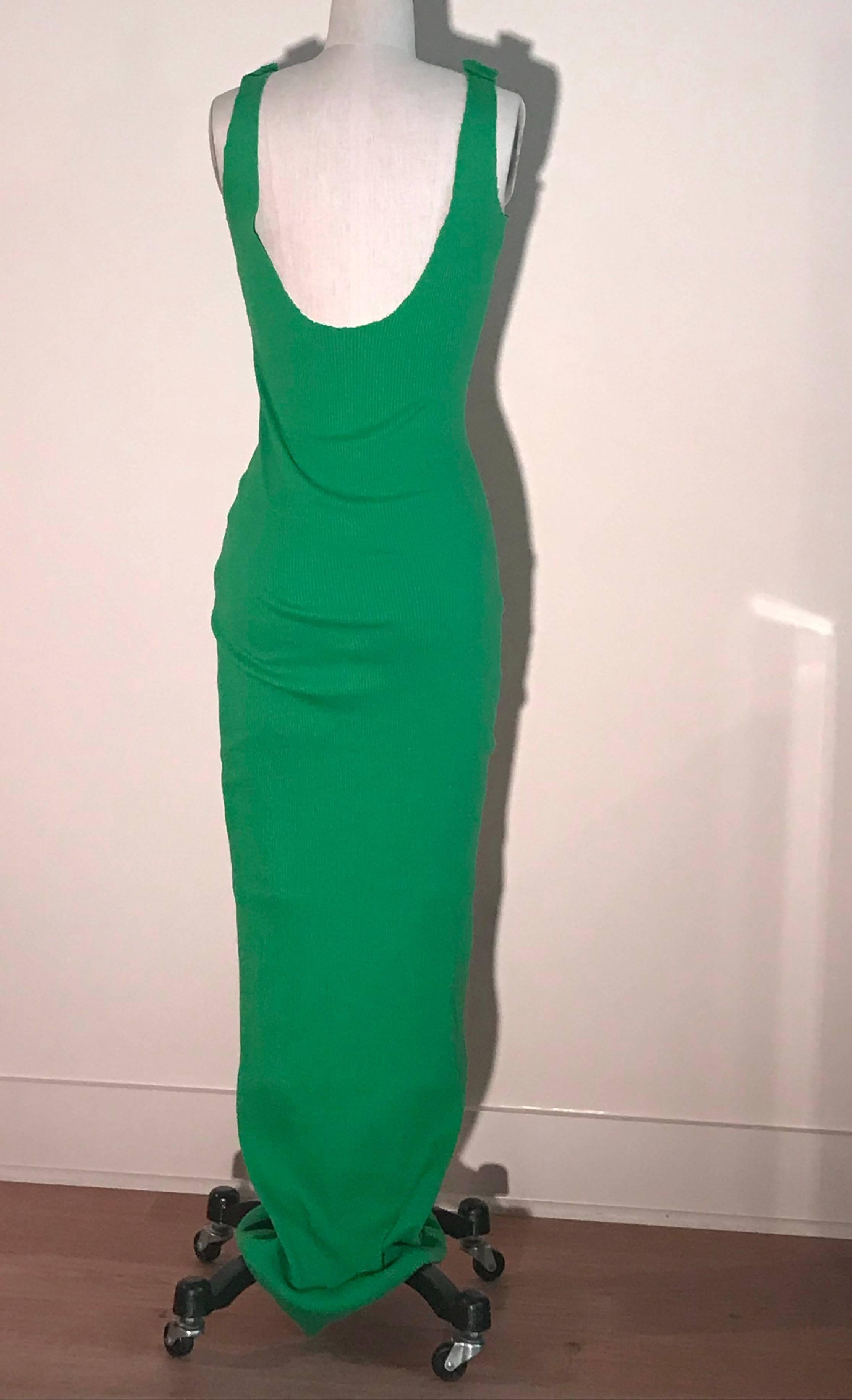 green rib dress