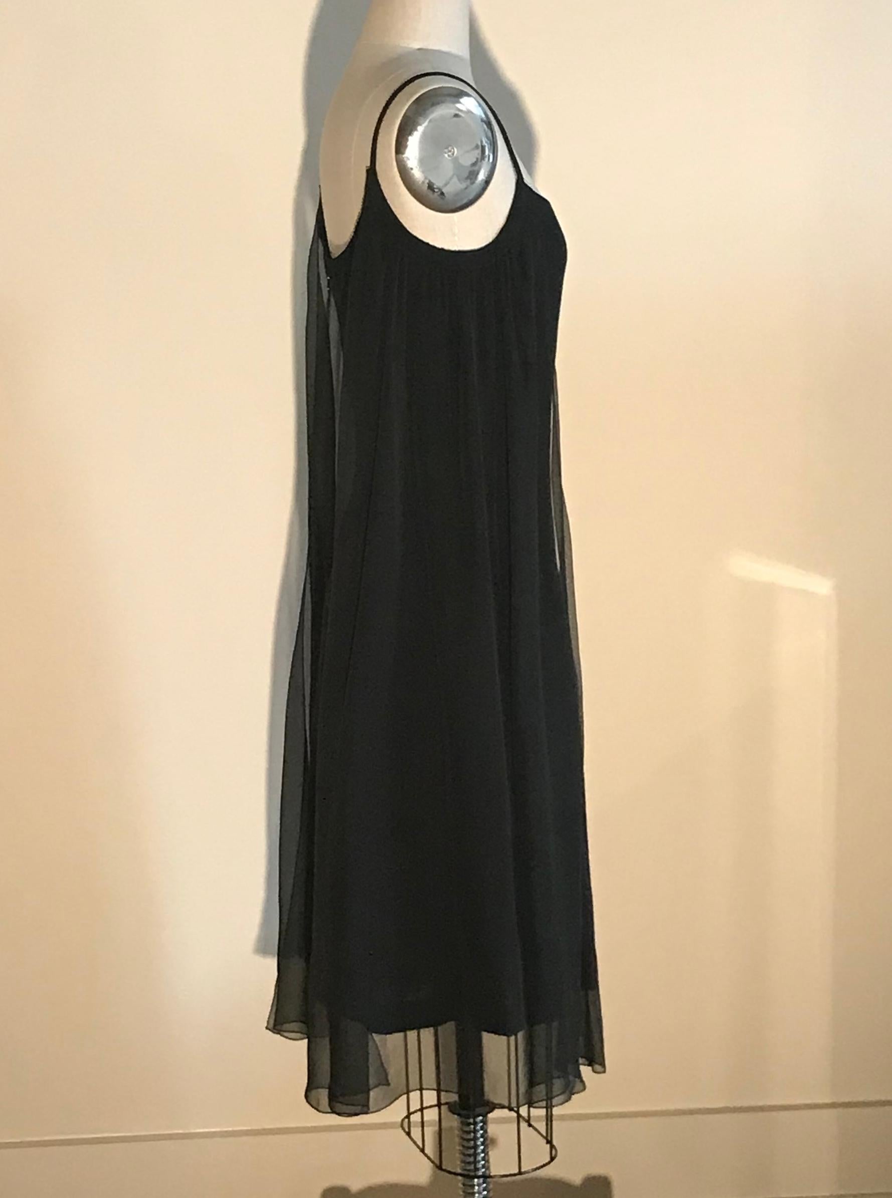 Chanel Draped Panel Little Black Silk Dress  2
