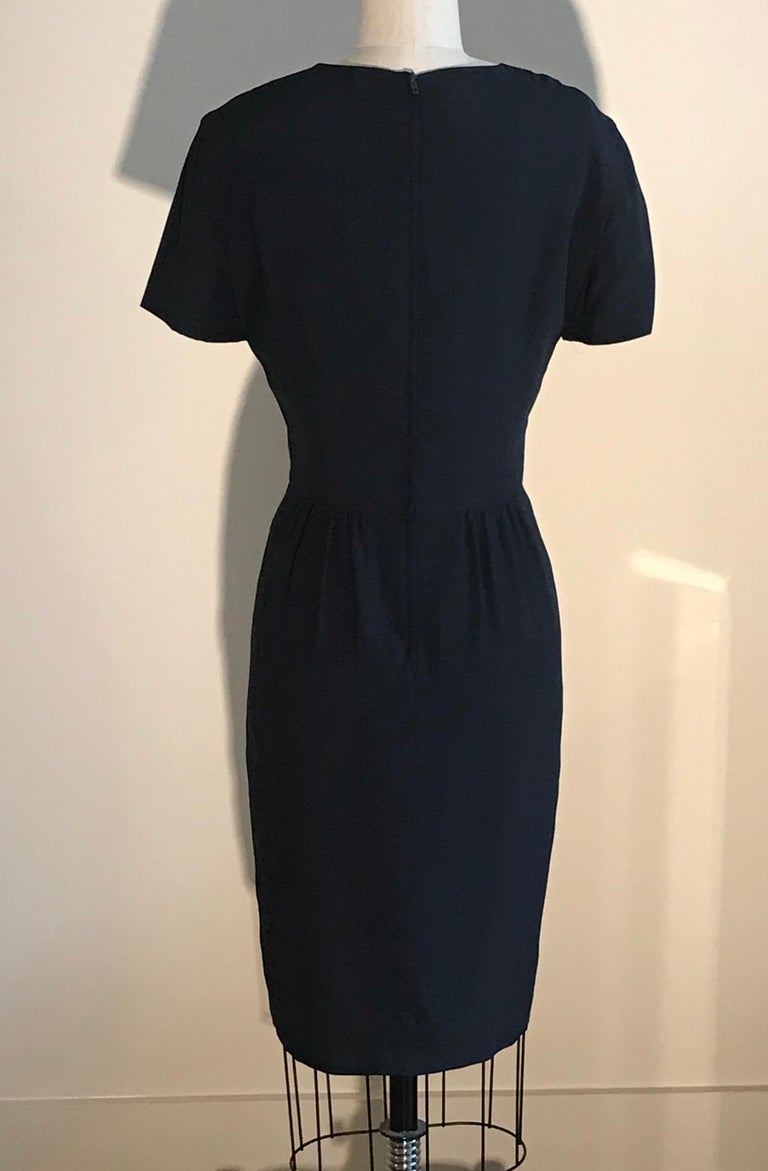 Moschino Couture 1990s Vintage Heart and Dollar Sign Dress Navy Blue at ...