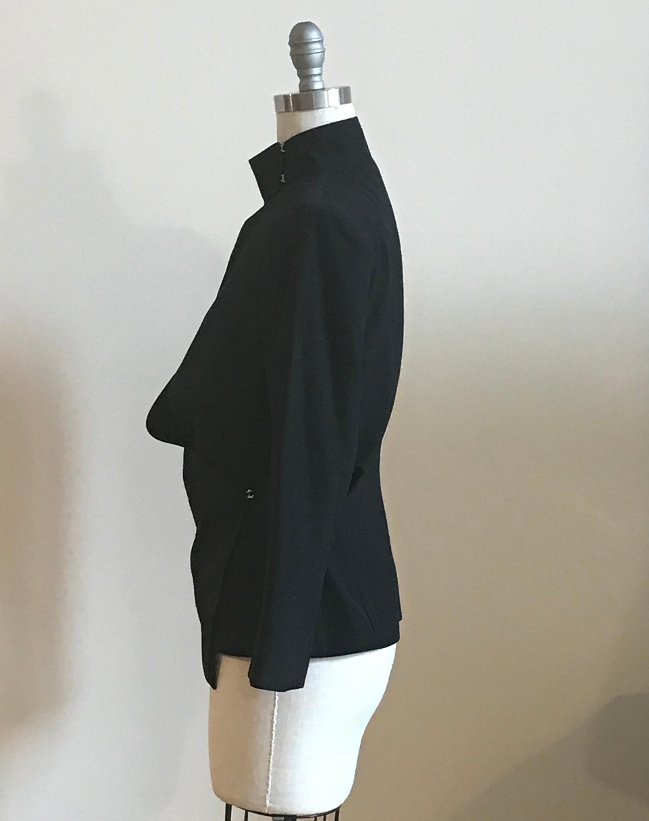 Women's Yves Saint Laurent Black Draped Blazer Jacket Rive Gauche Collection, 2000s 