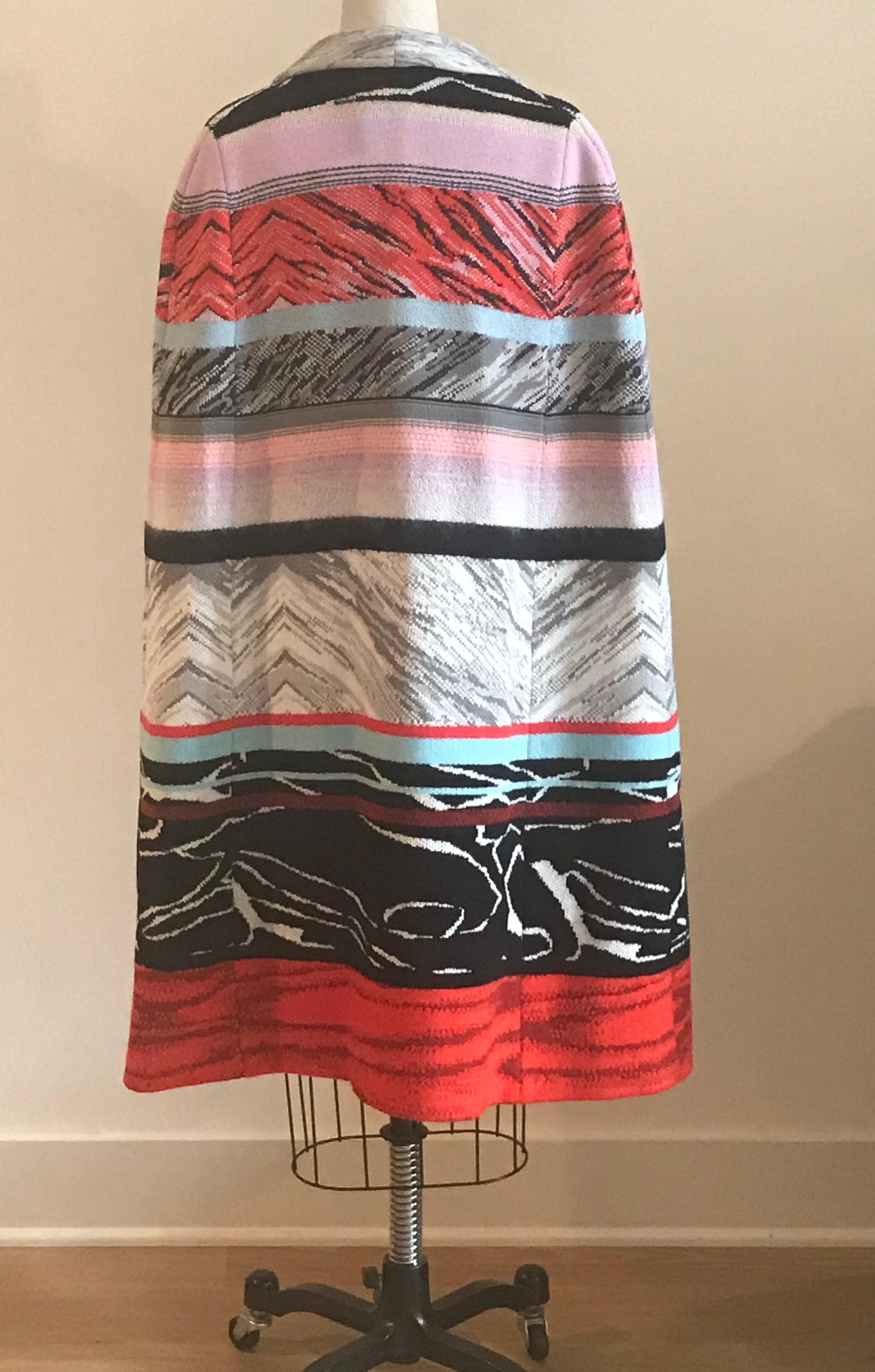 New Missoni Cape In Multi Stripe Knit  with Shawl Collar In New Condition In San Francisco, CA