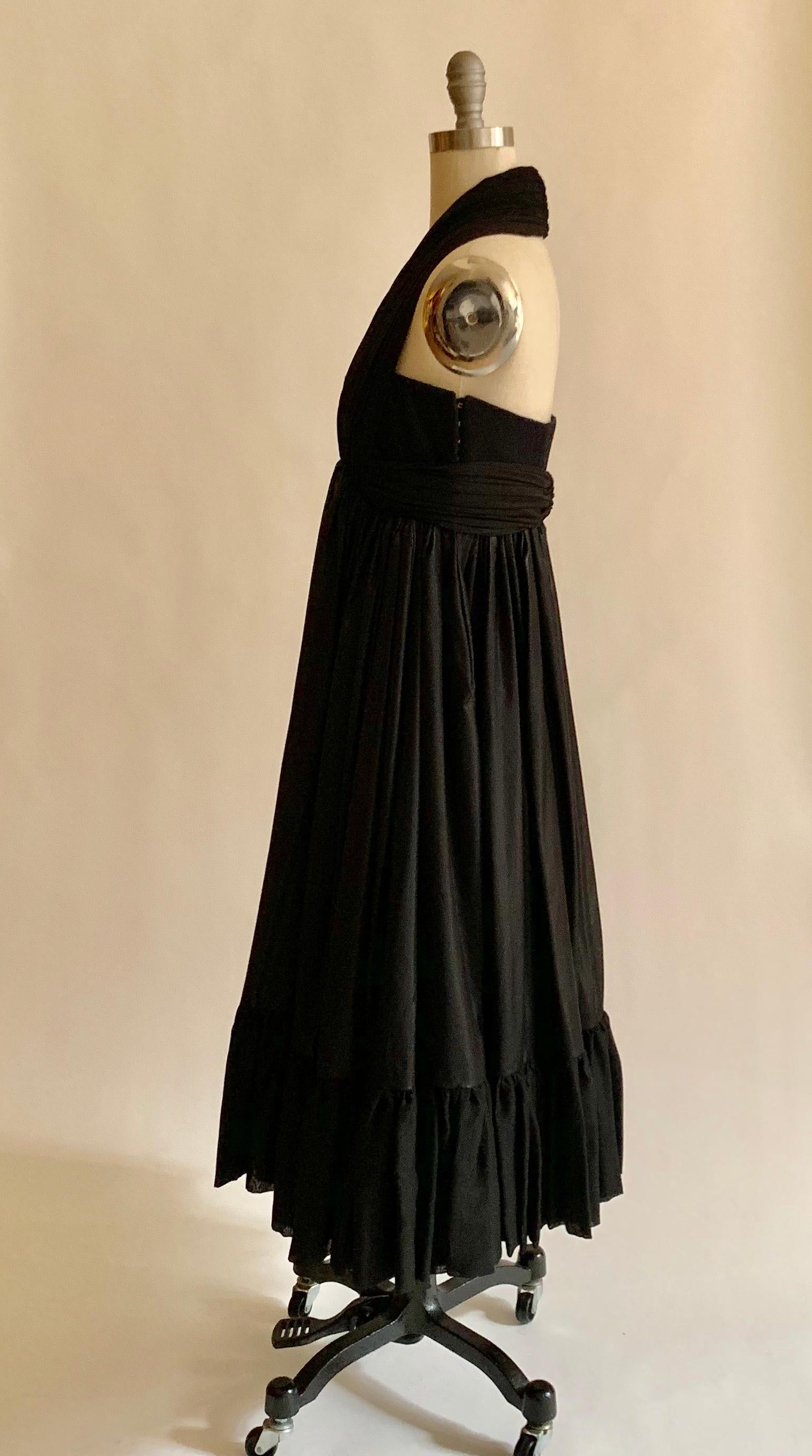Women's or Men's Balenciaga 2004 Black Ruffle Bottom Corset Top Halter Dress