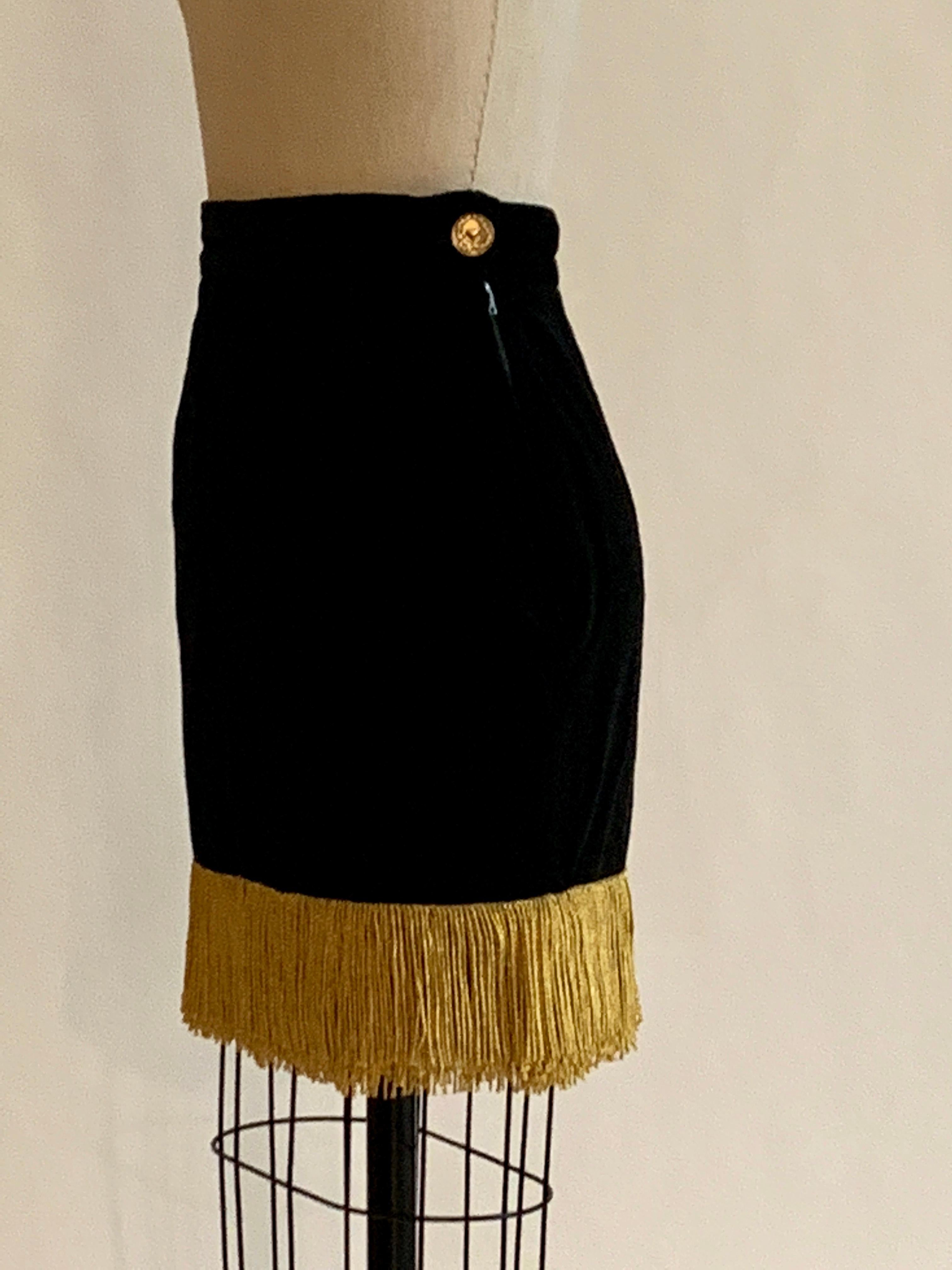 gold fringe skirt