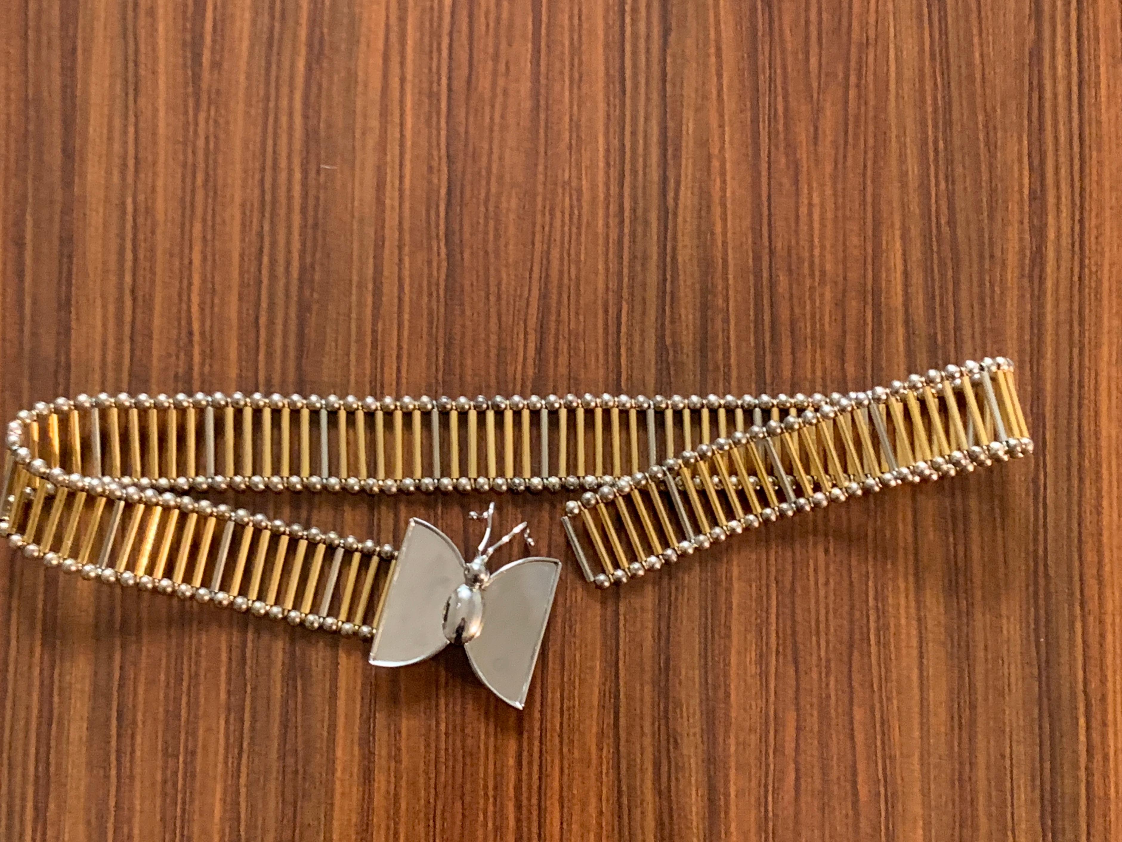 Brown William deLillo 1960s Metal Butterfly Butterfly Belt For Sale