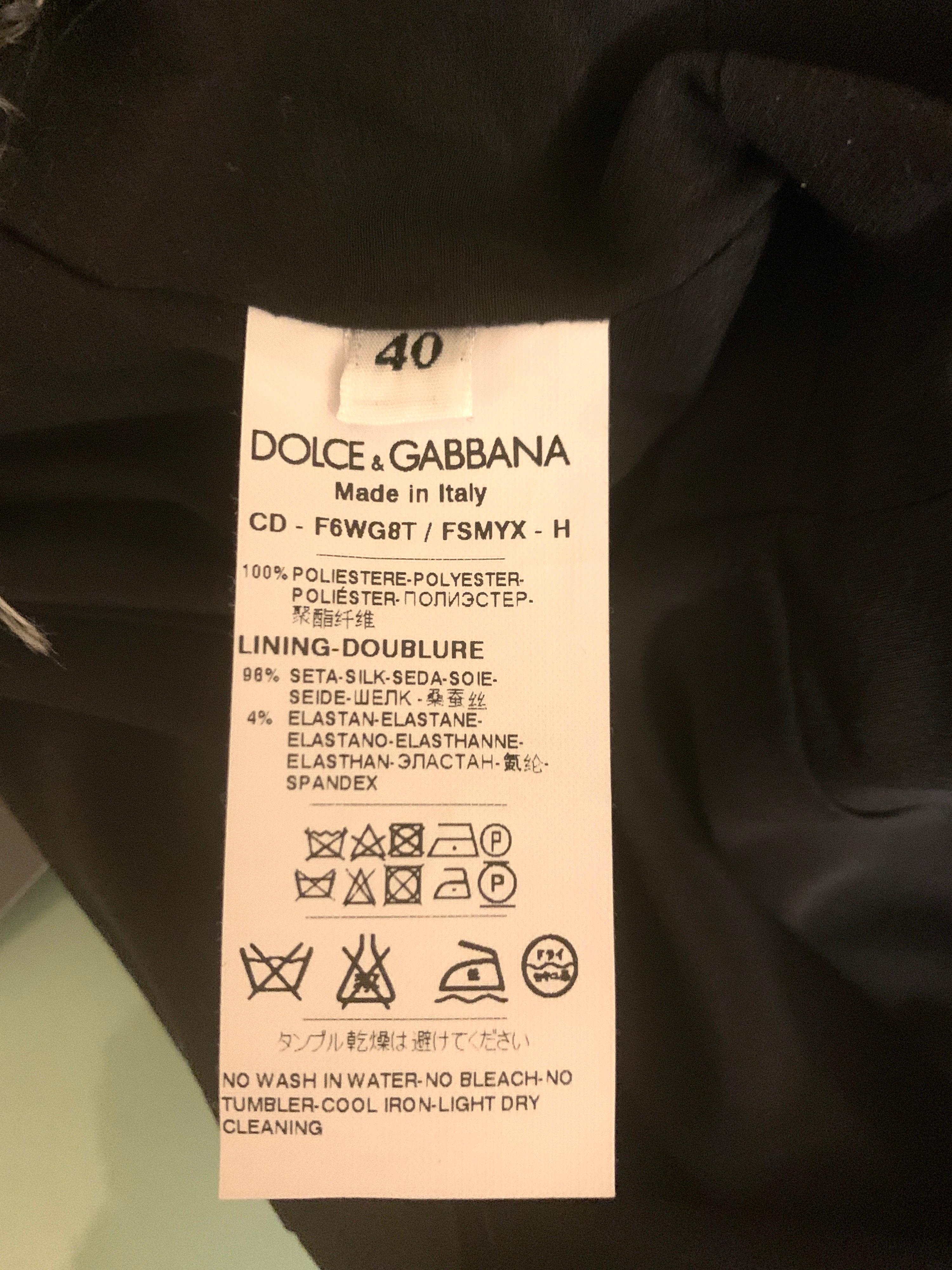 Dolce & Gabbana Fuzzy Floral Fringe Midi Sleeveless Pencil Dress 1