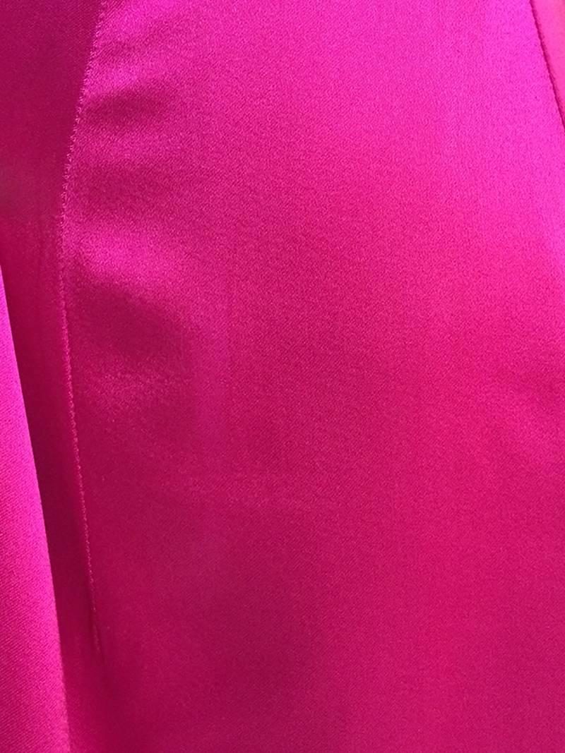 Women's Patrick Kelly 80s Pink Satin Strapless Pencil Cut Cocktail Dress