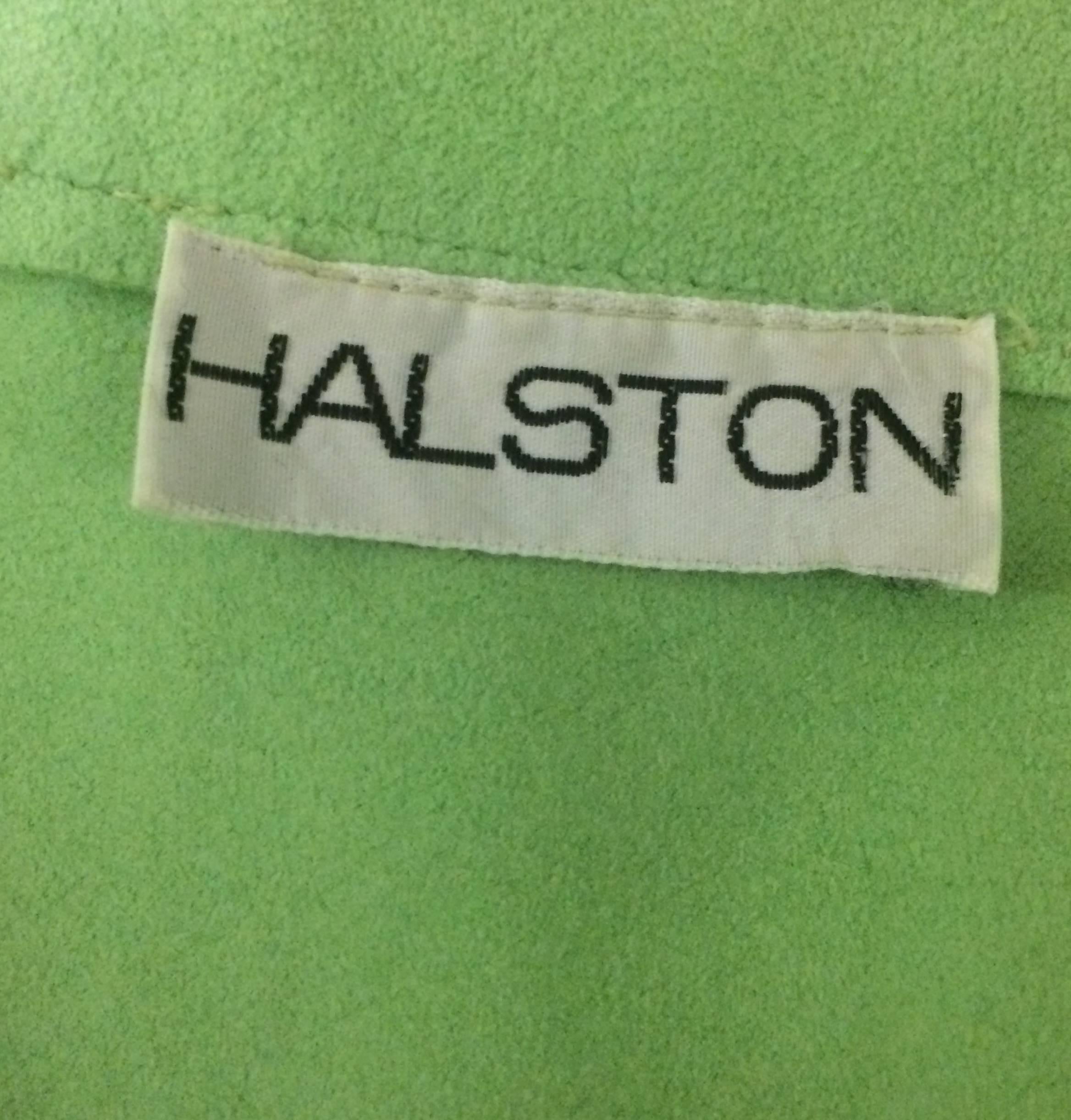 Gray Halston 1970s Mint Green Ultra-Suede Dress