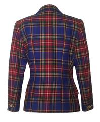 Vintage 1990s Moschino Cheap & Chic Tartan Plaid Faucet Knob Blazer Jacket