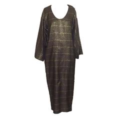 Geoffrey Beene 80s 'Part 2' Purple and Gold Metallic Caftan Dress 6