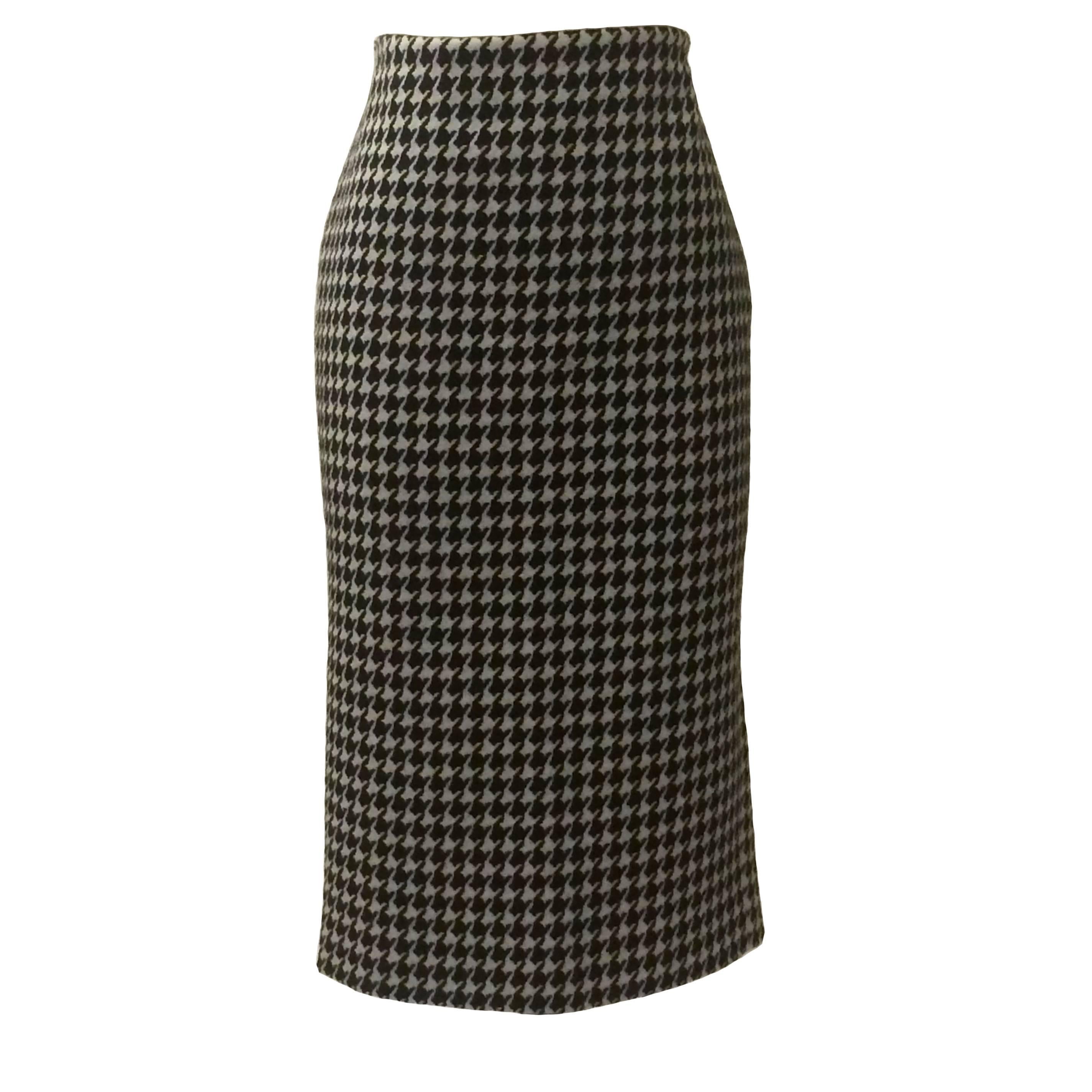 Alexander McQueen Fall 2009 'Horn of Plenty' Houndstootht Pencil Skirt