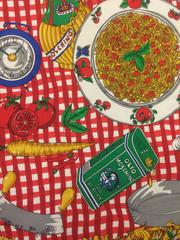 Moschino 90s Spaghetti Alla Napoletana Italian Pasta Scarf