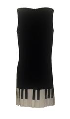 Moschino Cheap & Chic 2000s Re-Do of Iconic 90s Black Piano Keyboard Pleat Dress