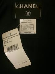 Chanel 02A with Tags Navy Metallic Boucle Skirt & Jacket Suit with Leather Trim