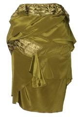 Gucci Spring 2005 New W/ Tags Green Silk Draped Skirt