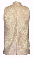 Valentina Ltd 1960s Heavily Beaded/Sequined Cream Mock Turtleneck Sweater Top