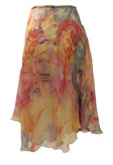 Alexander McQueen Multi Color Blonde Girl Print Silk Skirt, 2003