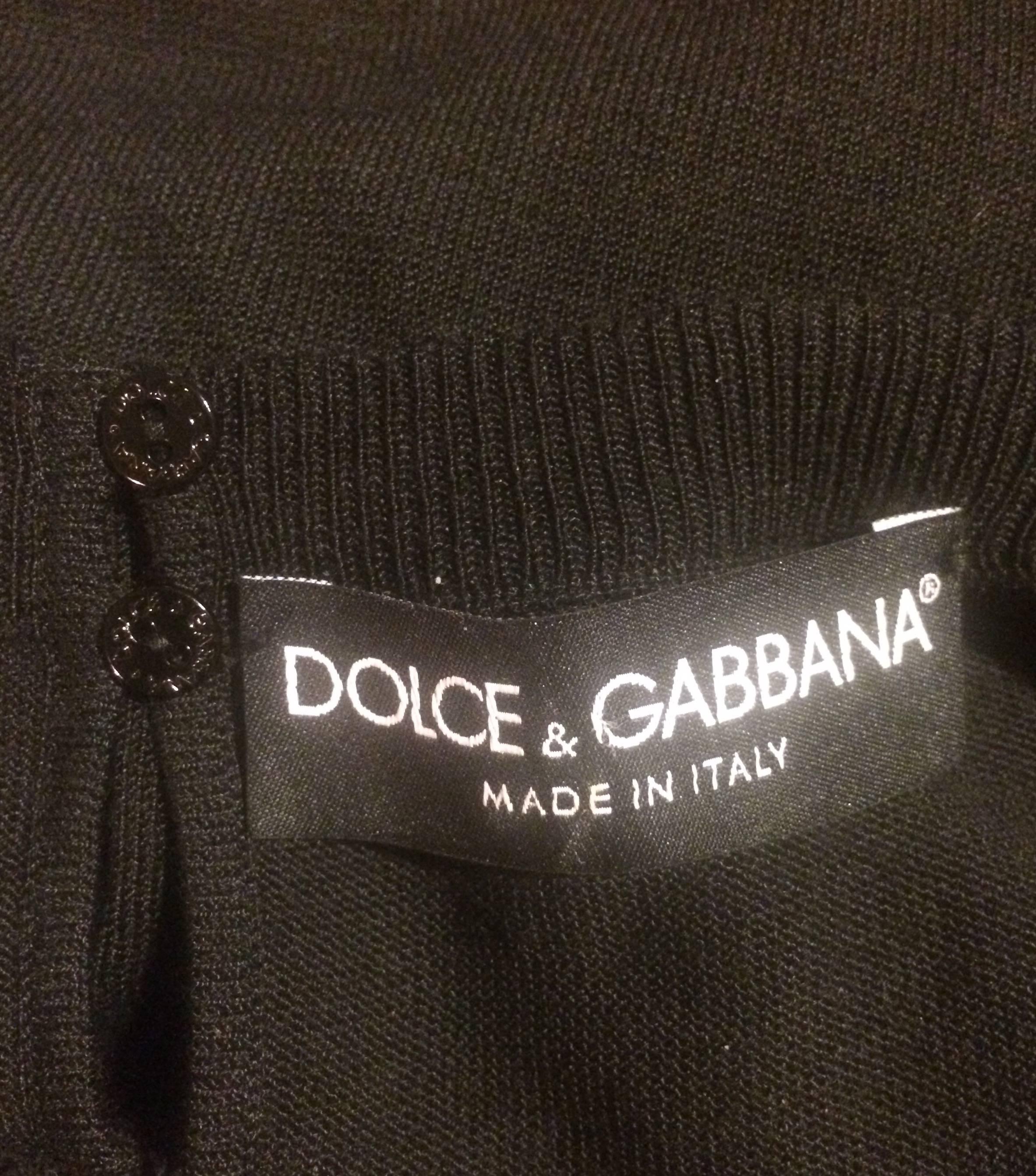 Dolce & Gabbana Sheer Black Lace Front Sweater Tank In Excellent Condition In San Francisco, CA