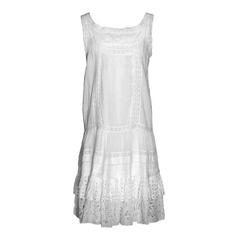 Oscar de la Renta White Cotton Eyelet Lace Sun Dress, Spring 2010