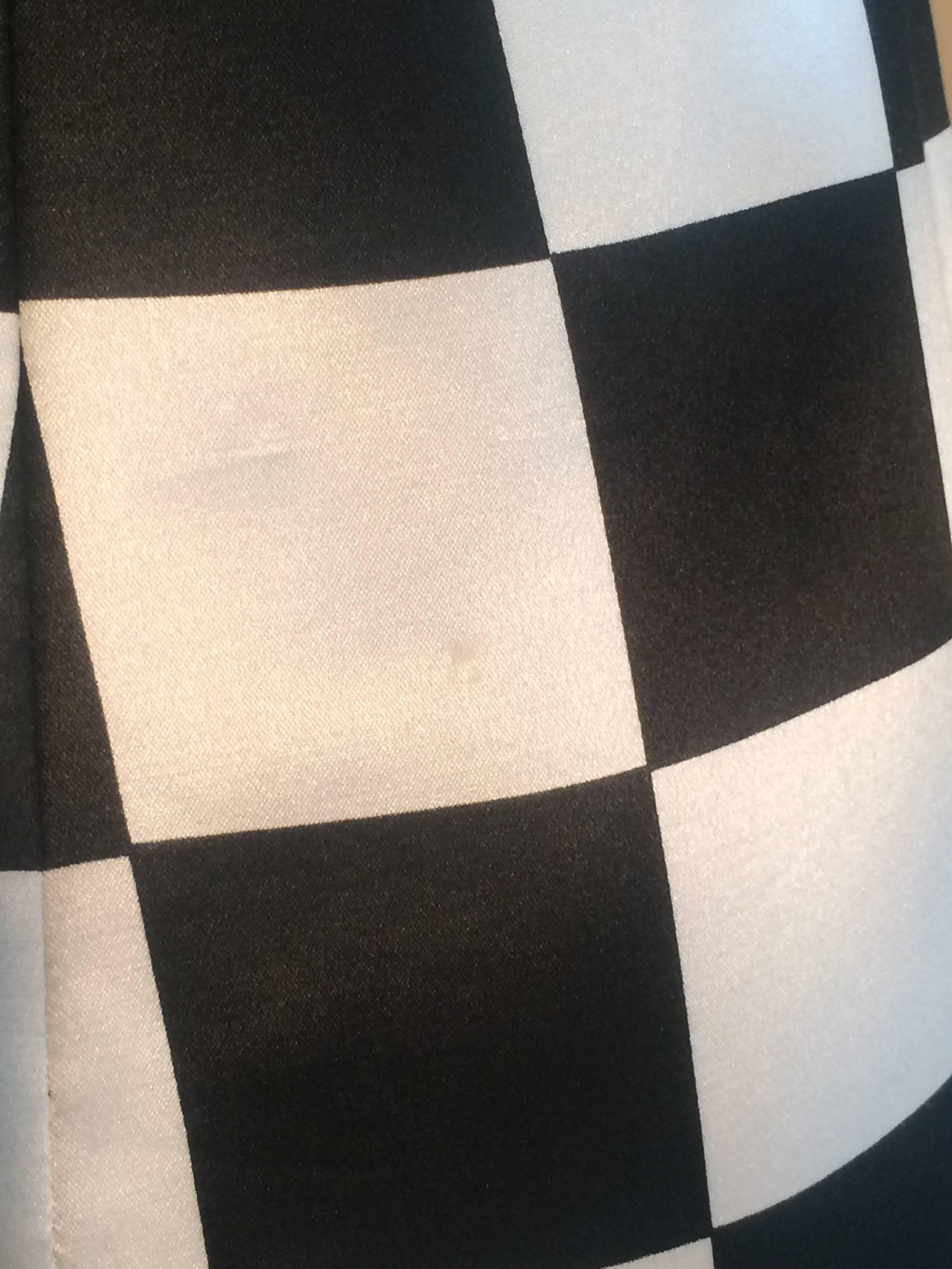 Gianni Versace Couture 1990s Black and White Checked Wiggle Dress 2