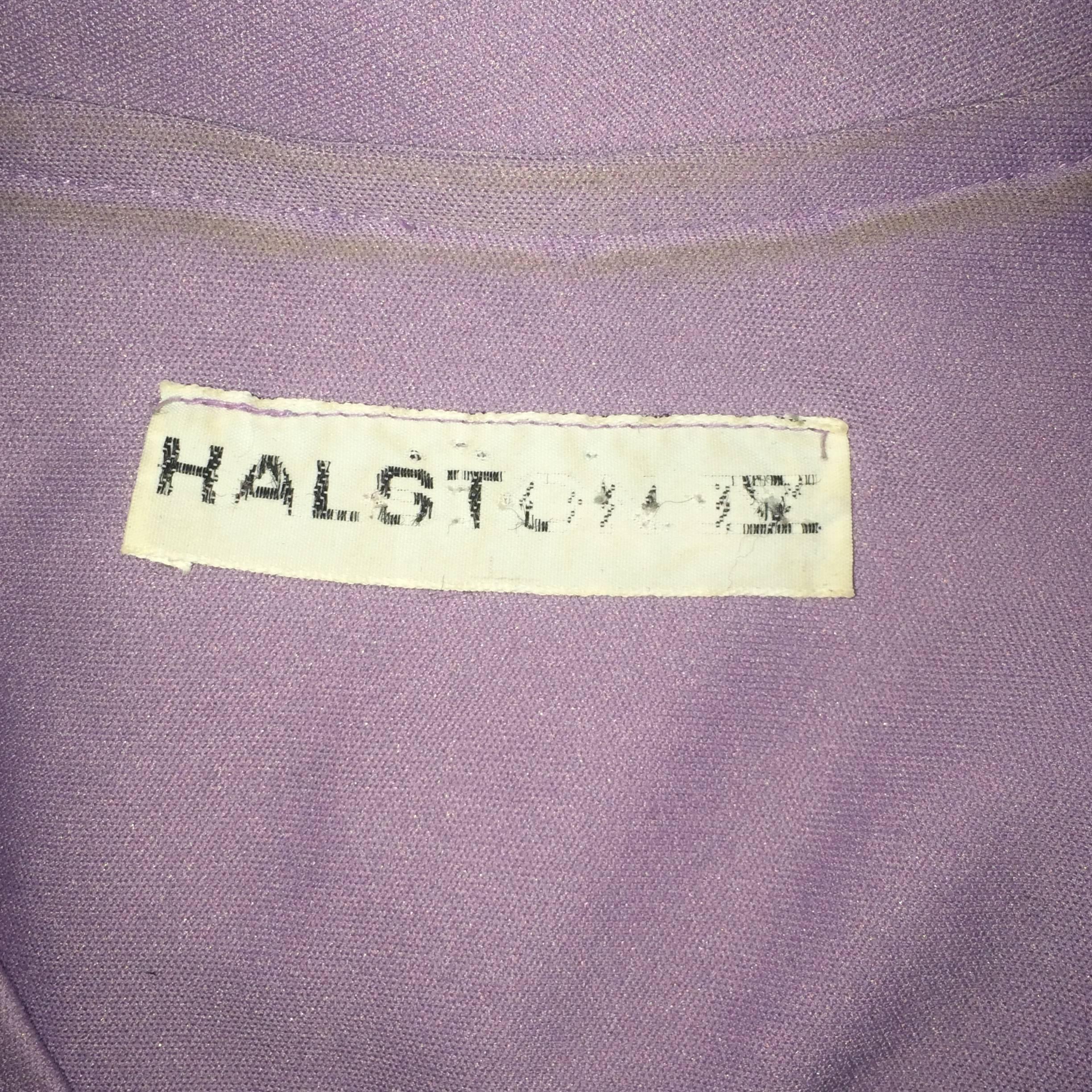 Halston IV 1970s Lavender Purple Kaftan Dress In Good Condition In San Francisco, CA